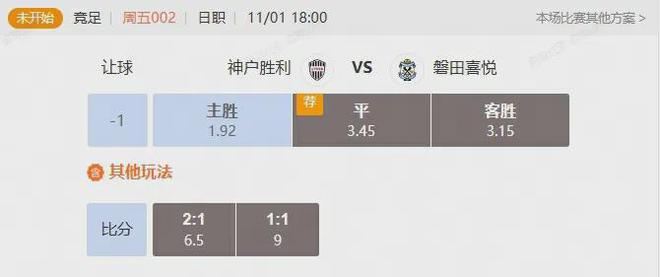  周五神戶主場戰(zhàn)升班馬，焦點(diǎn)對(duì)決看大勝。