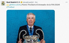  皇馬官賀安切洛蒂獲2024FIFA最佳教練獎(jiǎng)！