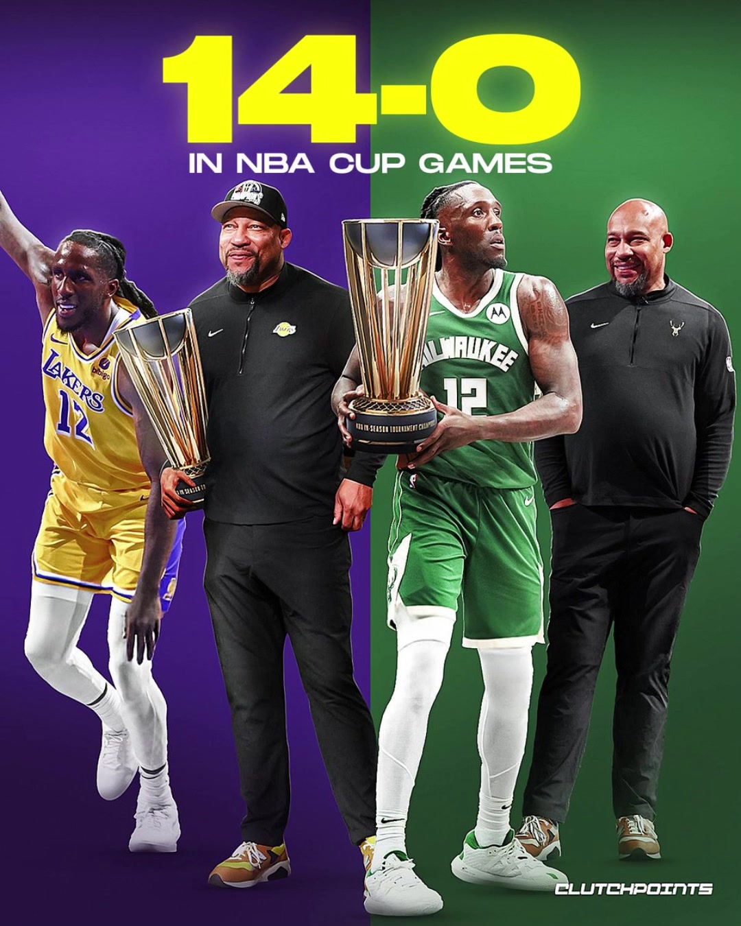  改名叫哈林杯吧！哈姆&普林斯連續(xù)兩年NBA杯全勝14-0奪冠